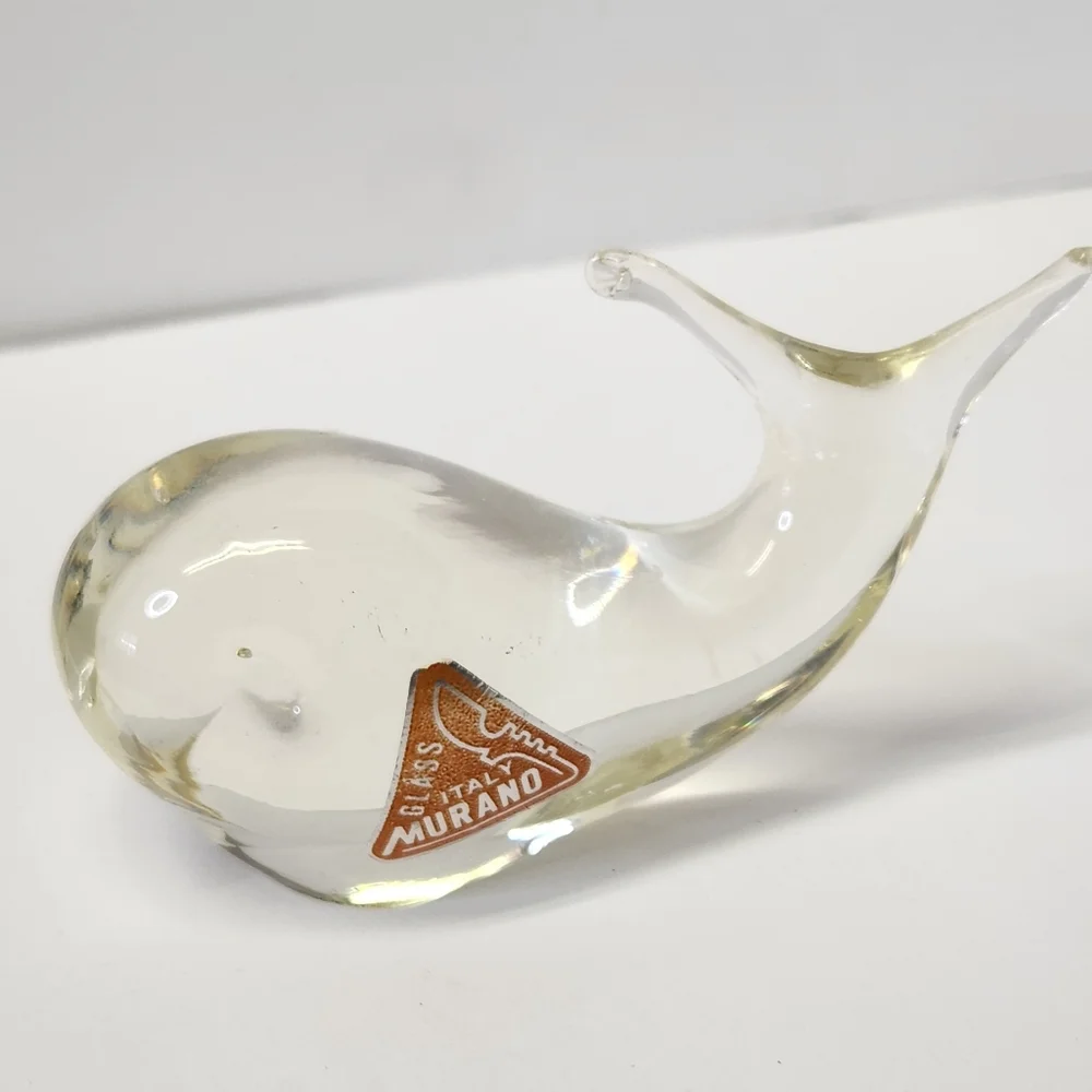 Vintage Murano Italian Blown Glass Whale Figurine Art Home Decor Collectible - Picture 2 of 10